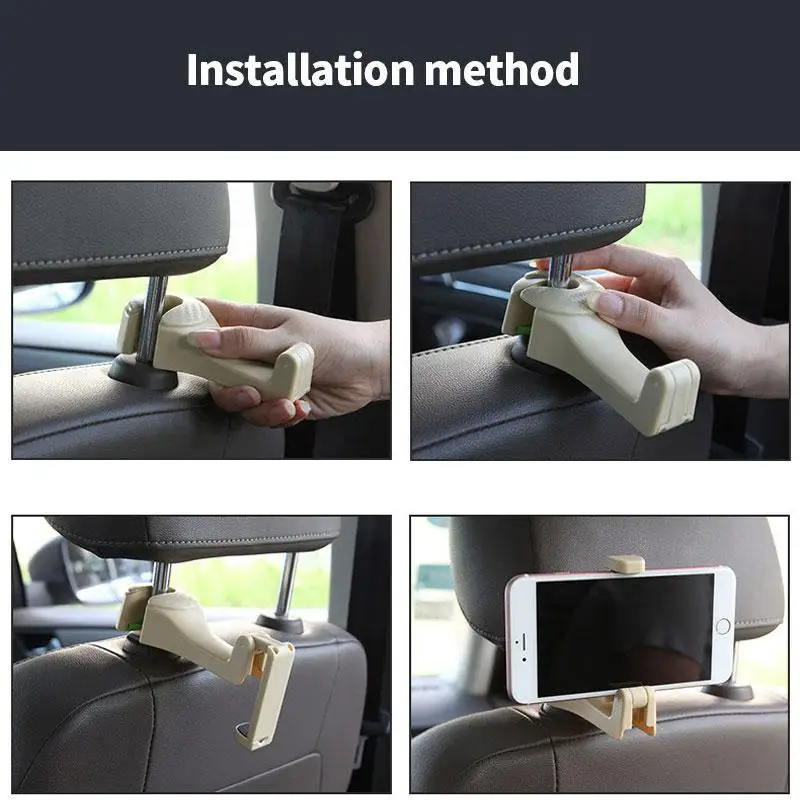 

1 PC Car Seat Back Hook Bracket Hooks Mobile Phone Bracket Multi-function Rear Row Car Phone Bracket Hooks for car bags
