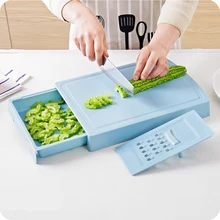 Новинка 2 в 1 устойчивая к плесени разделочная доска с ящиком для хранения Слива разделочная доска и нарезанная Терка разделочная доска