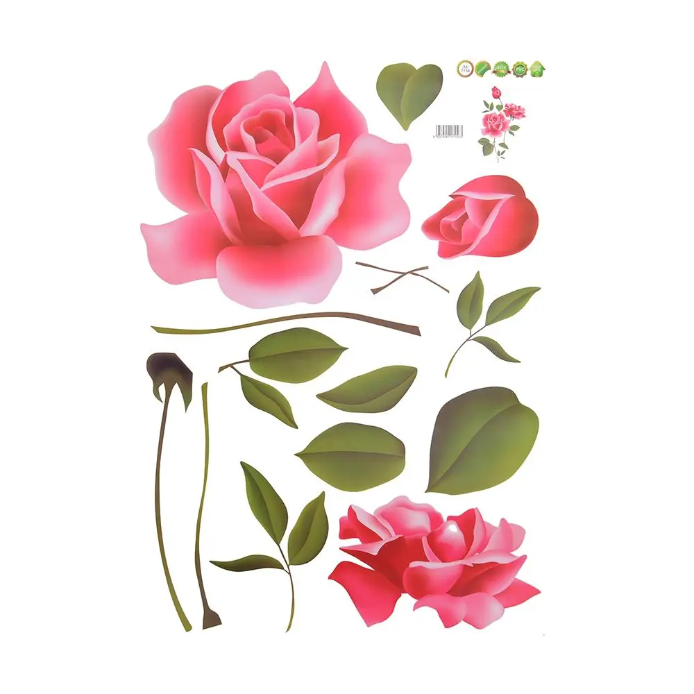 Настенные наклейки с розой и цитатой, съемная наклейка, домашний декор, сделай сам, художественное украшение