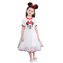 Платье для девочек детская одежда с принтом Микки и Минни vestido infantil качественная одежда для детей от 2 до 8 лет г., лидер продаж