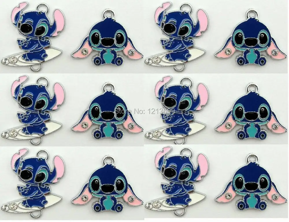 Small wholesale 50pcs Lilo and Stitch pendants mobile phone charms