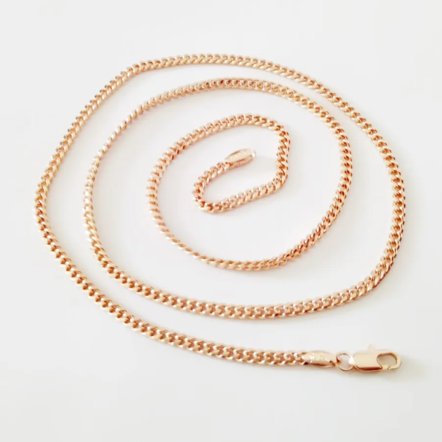 

2019 Gold Necklace New Trendy Rose Gold Color Jewelry Women Necklace Copper 60 cm Long Women Necklace Factory Direct