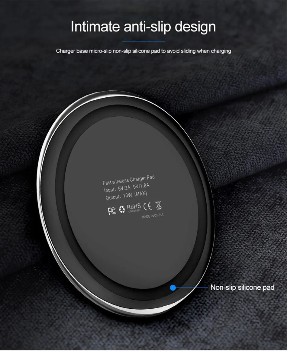 !ACCESS 10W Fast QI Wireless Charging Pad For iPhone X 8 Plus Samsung Galaxy S6 S8 S7 Note 8 Mobile Ultra-thin Wireless Charger (9)