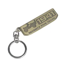 Bronze 1941 Emblems Seventy-Five Years Anniversary Key Ring Key Chains for Jeep Willys Cherokee Liberty Wrangler Compass #CEK086