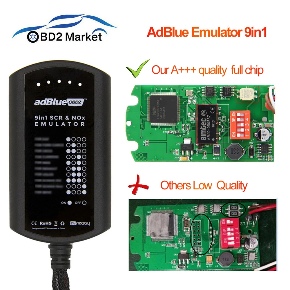 

AdBlue Emulator 9in1 truck diagnostic scanner For M/S/IVECO/DAF/VOLVO/RENAULT/F/C Full Chip EURO 4/5 Adblue 9 in 1 Emulation BOX