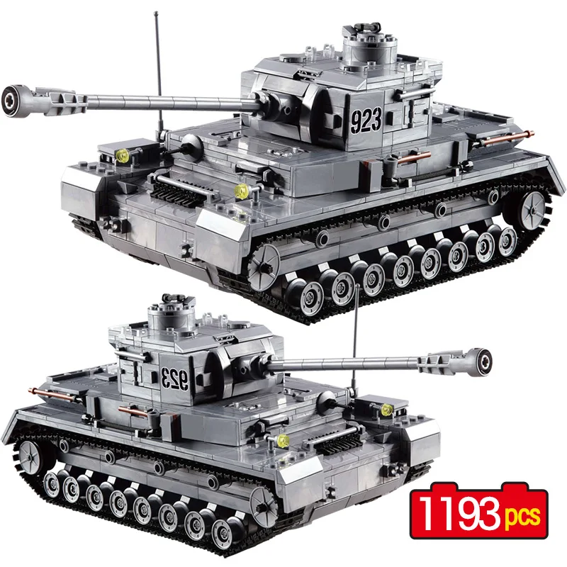1193 Шт Военный 923 PZKPFW-IV Военный танк модель с немецкими солдатами строительные блоки Совместимые армейские Танк Блоки игрушки для детей