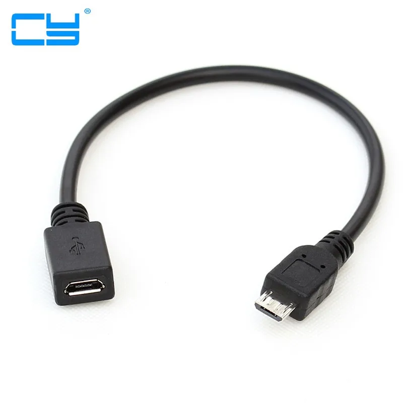 30 Cm Micro Usb Macho Para Femea Extensao Adaptador Conversor Cabo De Carregamento De Dados