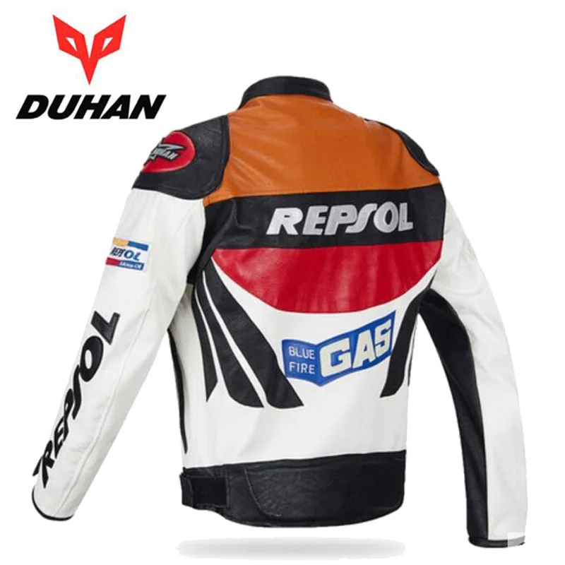 Duhan-男性用モトクロスバイクジャケット,レプソルレザー,オートバイ 