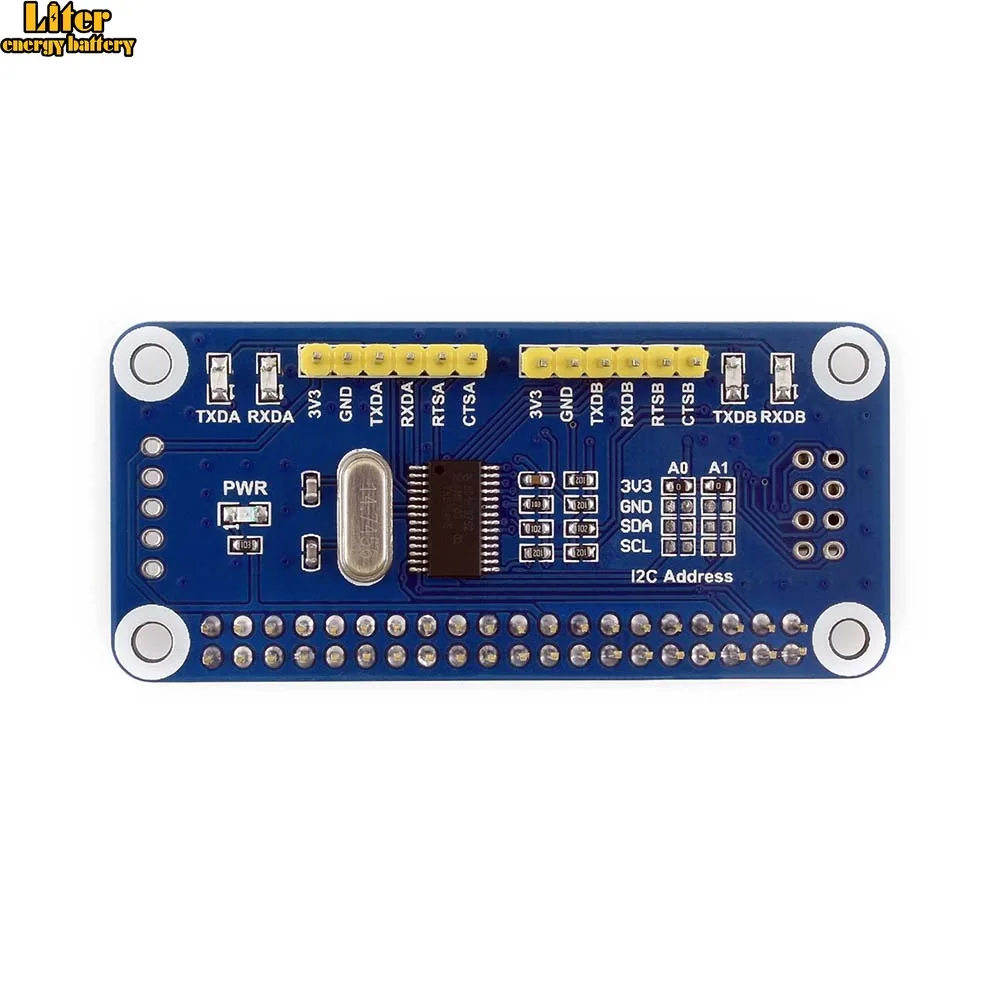 

Serial Expansion HAT for Raspberry Pi, I2C Interface, Provides 2-ch UART and 8 GPIOs