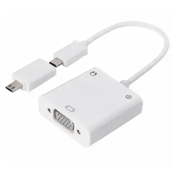 

Micro USB to VGA Adapter Converter Video to Audio Converter Micro USB to VGA HD Cell Phone TV Connection for Xiaomi for Samsung