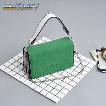 

HANSOMFY 2019 New Fashion handbags Korean Shoulder Bag Diagonal Buckle Small Party Bag Luxury handbag Designer handbags LD-98