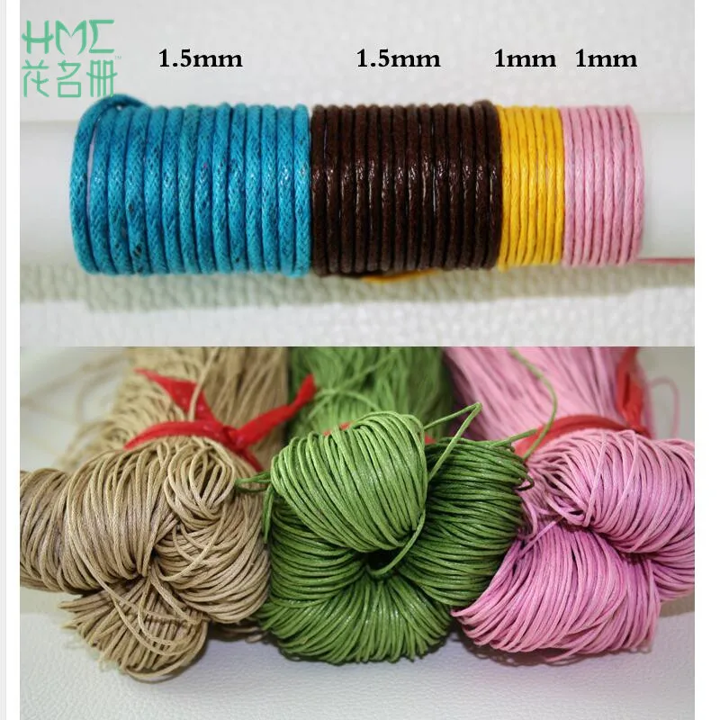 

Wholesale 60 meters/lot Dia 1mm Thread Cotton Waxed Cord String Strap Necklace Rope Bead Jewelry Findings for DIY Bracelet