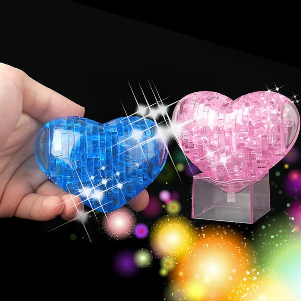 

3D Crystal Puzzle Cute Love Model IQ Toy Furnish Gift Gadget Blocks Building DIY Toy Gift 2019 New Arrival