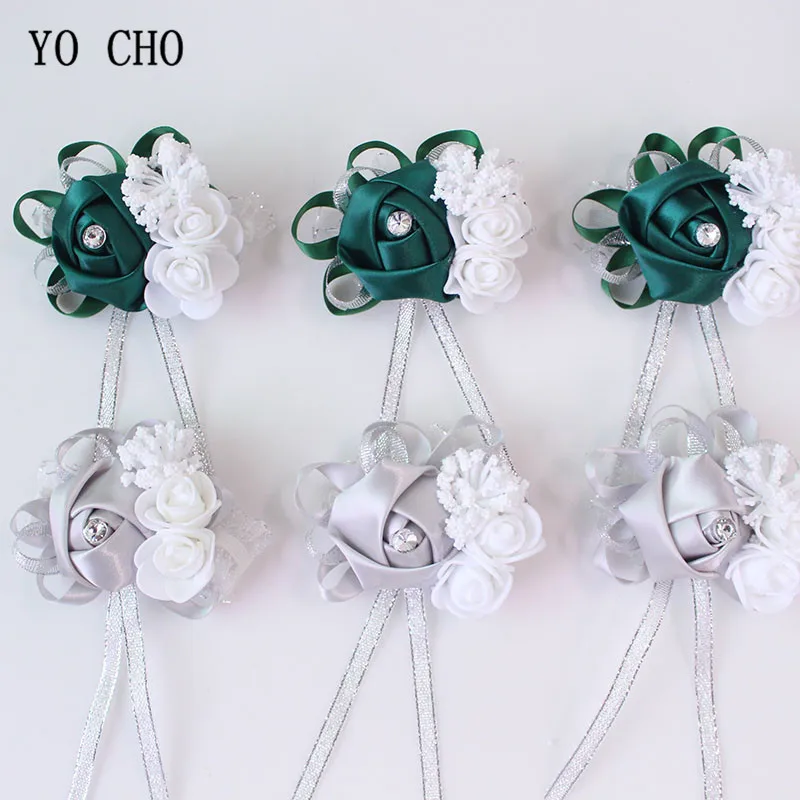 YO CHO корсаж на запястье подружки невесты шелковые искусственные свадебные цветы