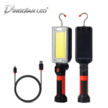 

LED Outdoor Lantern Auto Repair Lamp With Hook LED Work Light 18650 Battery USB Rechargeable Flashlight Camping COB Torch LED