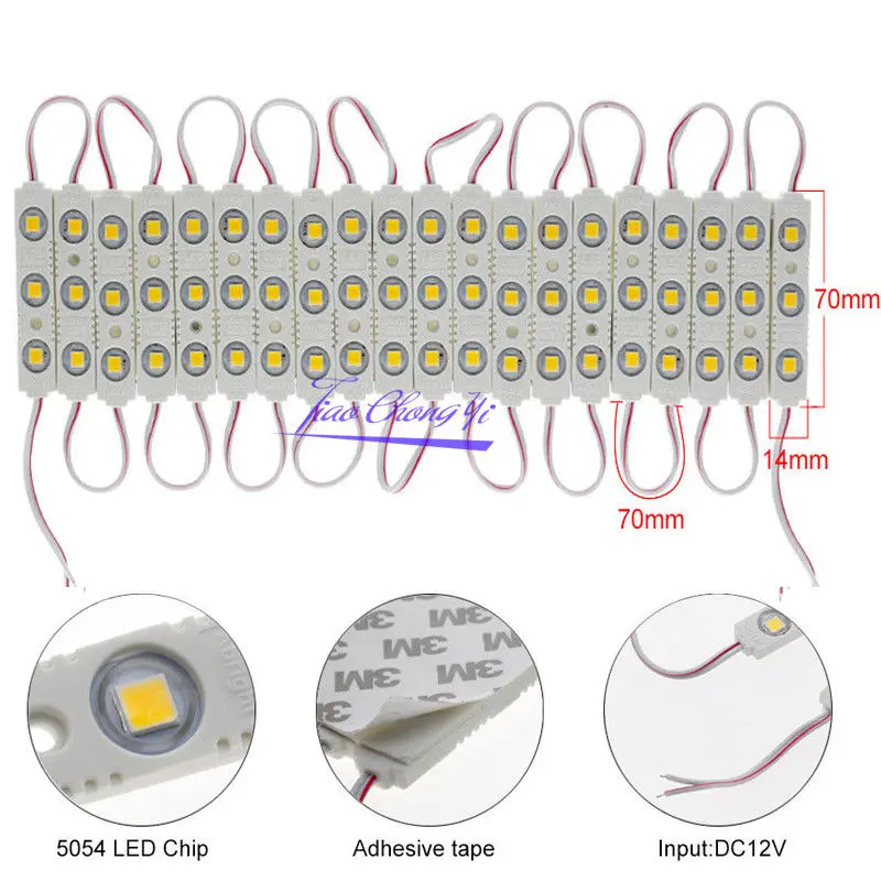 Светодиодный модуль 5054 3 светодиодный DC12V Водонепроницаемый реклама Дизайн светодиодный модули подсветкой 20 шт./лот