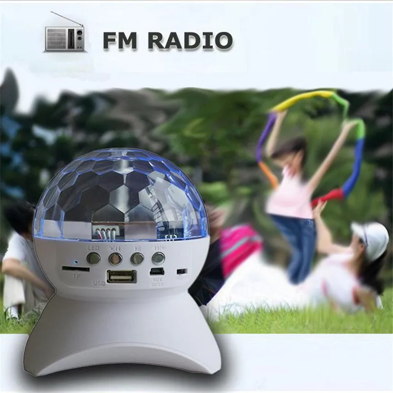 Диско DJ вечерние Bluetooth динамик встроенный светильник шоу сценический светильник ing RGB изменение цвета светодиодный хрустальный шар поддержка TF AUX FM
