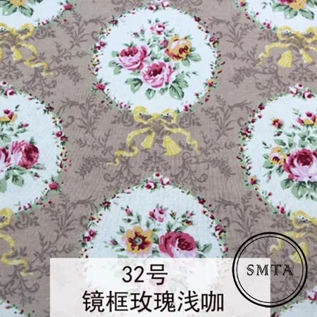 SMTA цветочный хлопок лен винтажная ткань ручной работы шитье пэчворк для сумок одежда 50*70 см 375 г/м D20 - Цвет: ee717