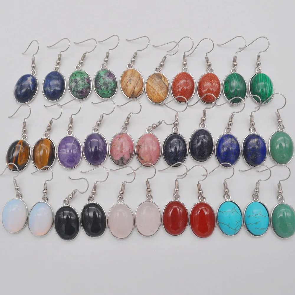 

Carnelian Sandstone Brazilian Sodalite Rhodonite Howlite Crystal Green Malachite Stone Dangle Earrings Jewelry For Woman Gift