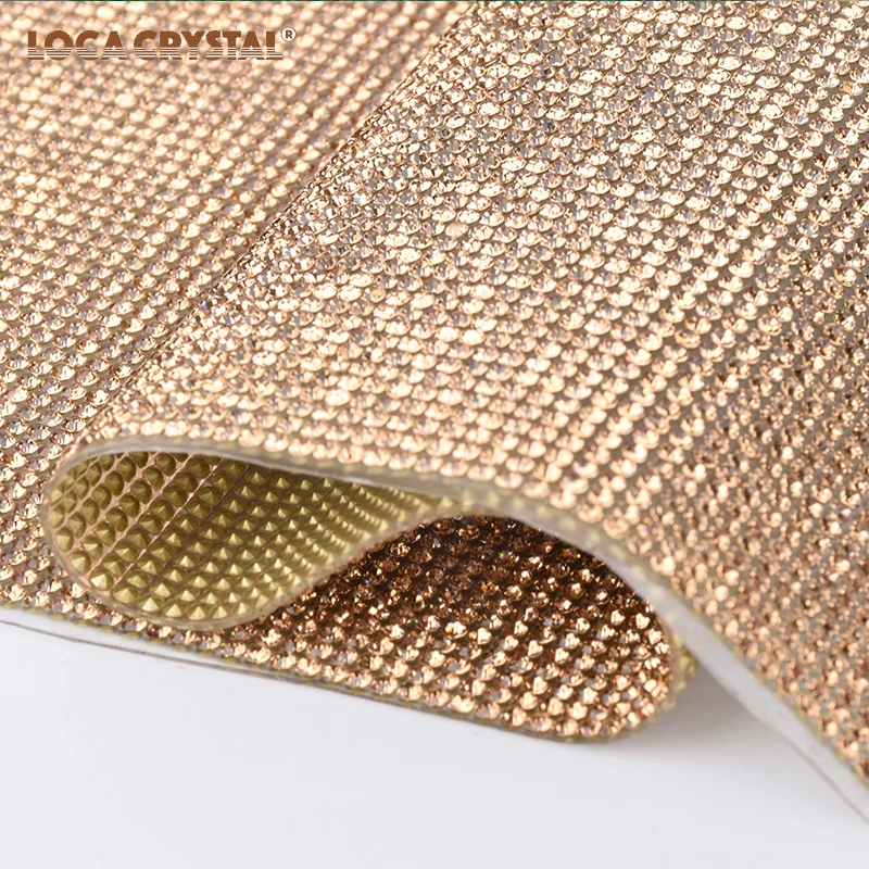 

Cup Car Decoration Crystal Rhinestone Net Mesh Hotfix Strass Rhinestone Banding Sheet LOCACRYSTAL