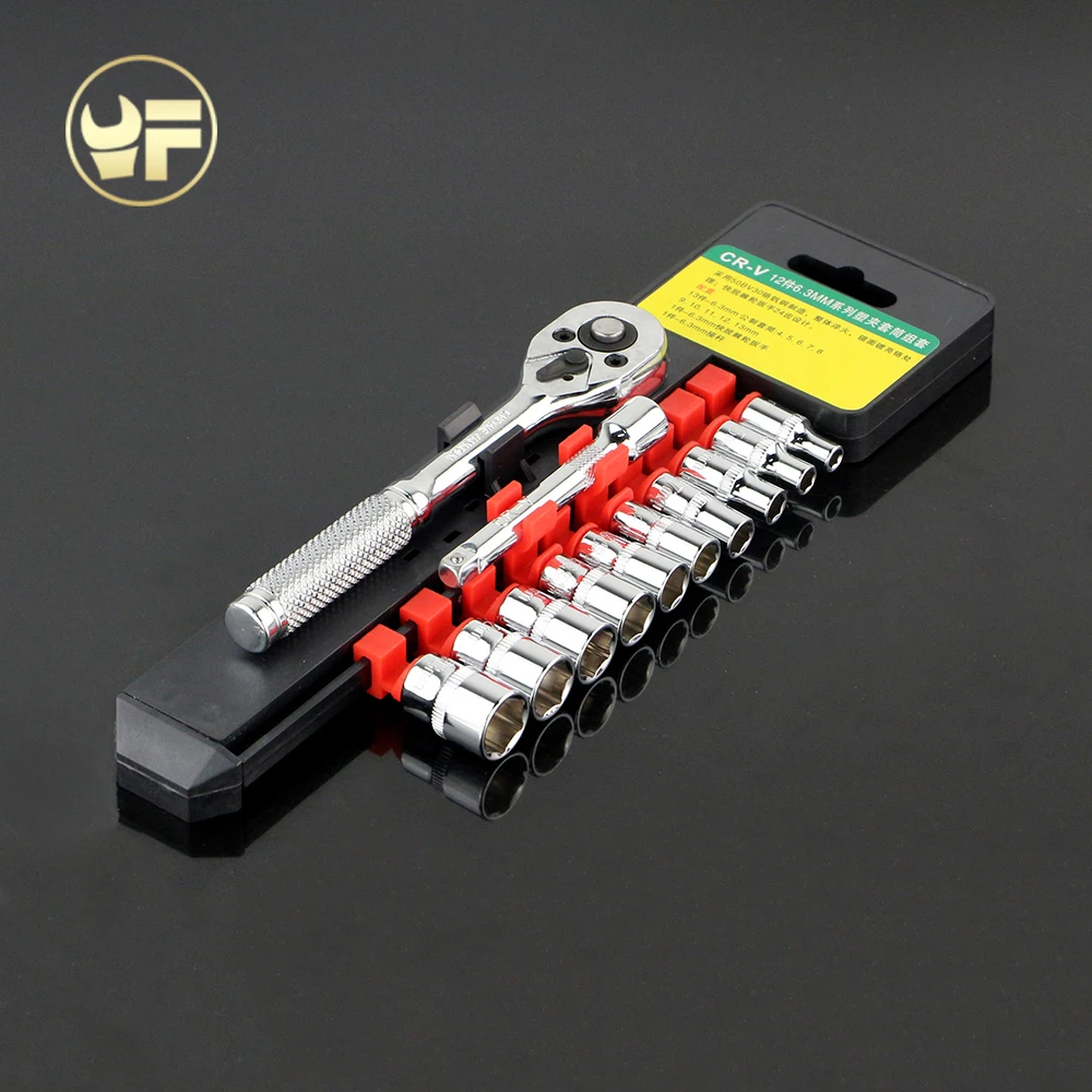 YOFE 12 pieces 1/4" 4 13mm Socket Wrench head metric socket set socket