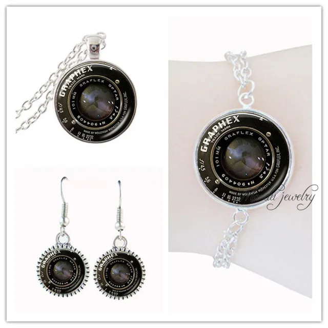 Buy Camera jewelry set camera statement long necklace
