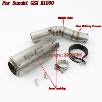 

Real Carbon Exhaut GSX1000 Motorcycle Slip On Full System For Suzuki GSX1000 Exhaust Muffler Laser Marking escape moto 05-06year