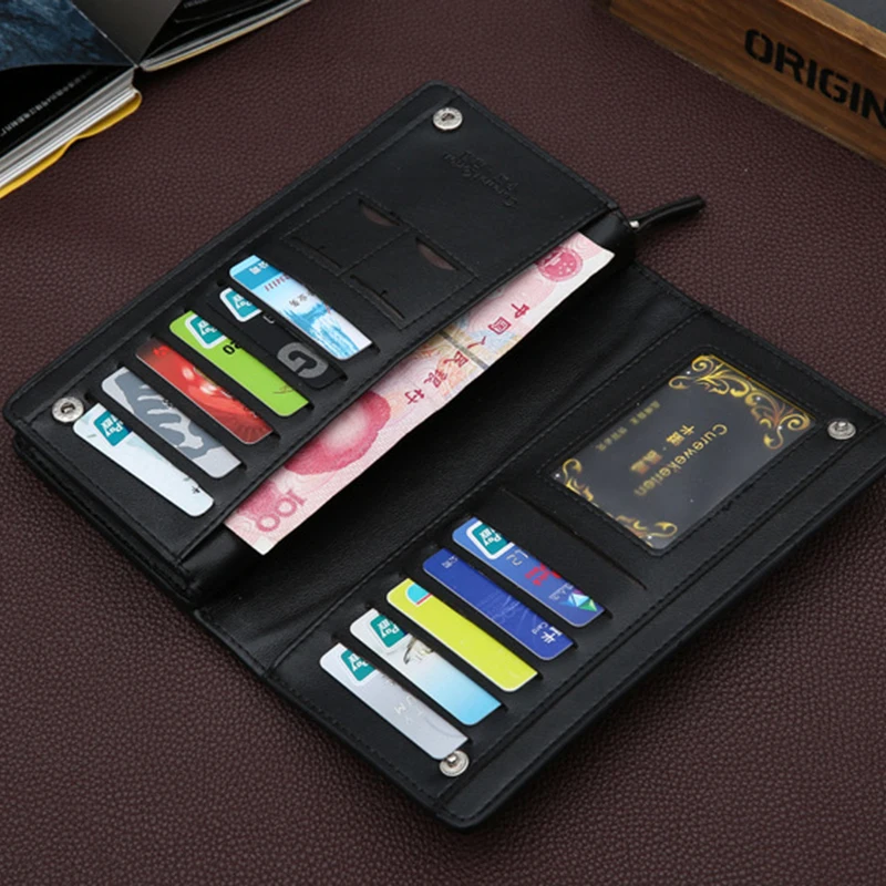 

Fashion Men Wallet Leather Brand Male Wallets Coin Pocket Men Zipper Purse Long Clutch Card Holder porte feuille homme MWS061-3