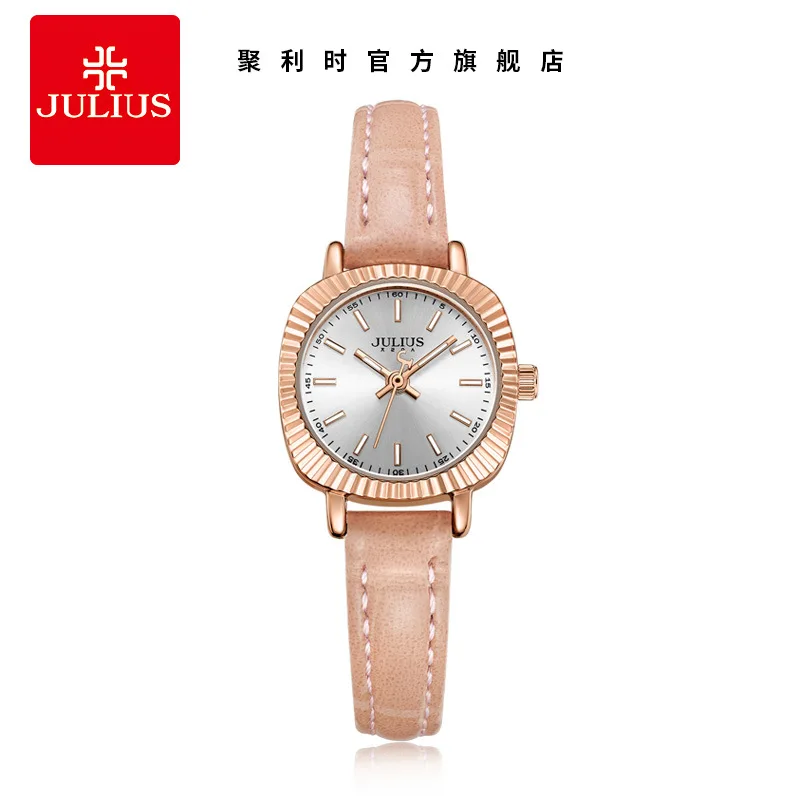 

New stylish Korean geometric zircon scale solar dial quartz waterproof female watch