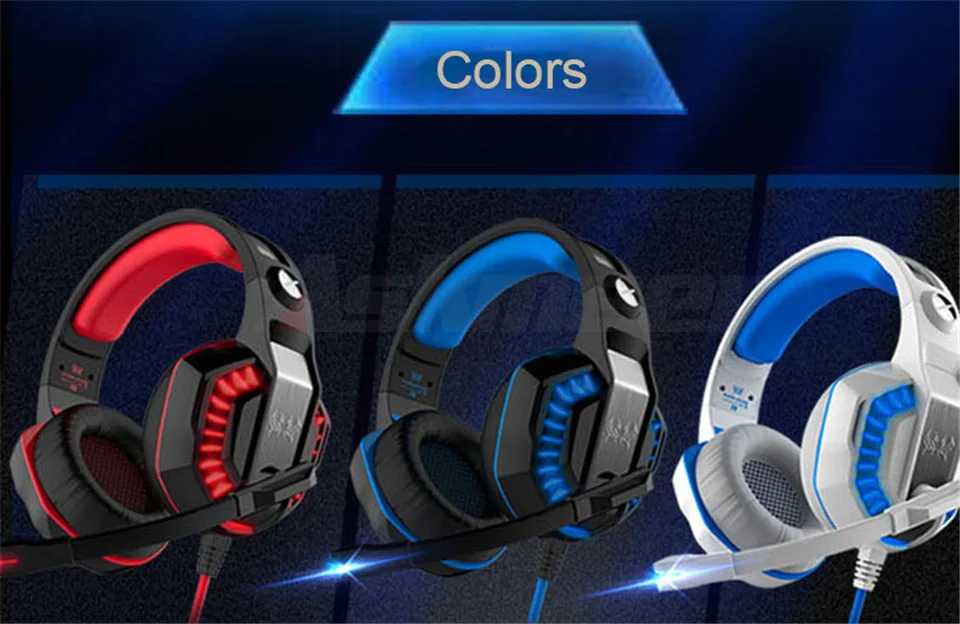 KOTION EACH PC Gaming Headset PC Gamer casque Stereo Headphones with Microphone Dazzle Lights Glow G2000 Upgrade for Computer (9)