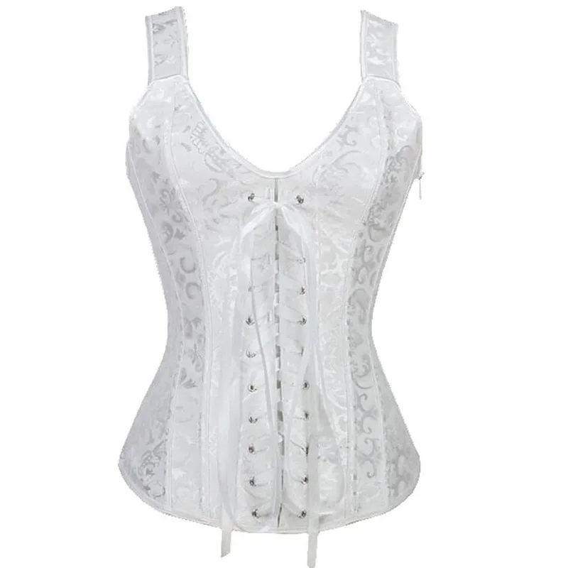 

SHAMMOON Fashionable V-Neck Waist Trainer Corset Overbust Vintage Bustier Corset Body Shaper Waist Slimming And Halter Corset