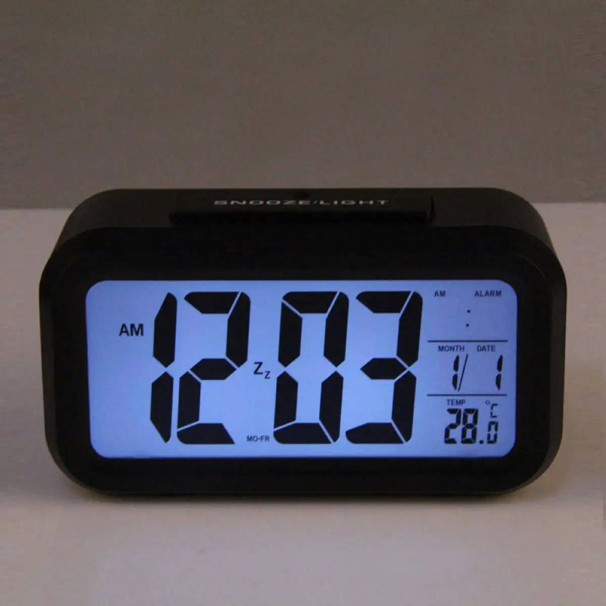 JX-LCLYL LED Digital Backlight Display Desk Alarm Clock Thermometer Calendar Time Snooze