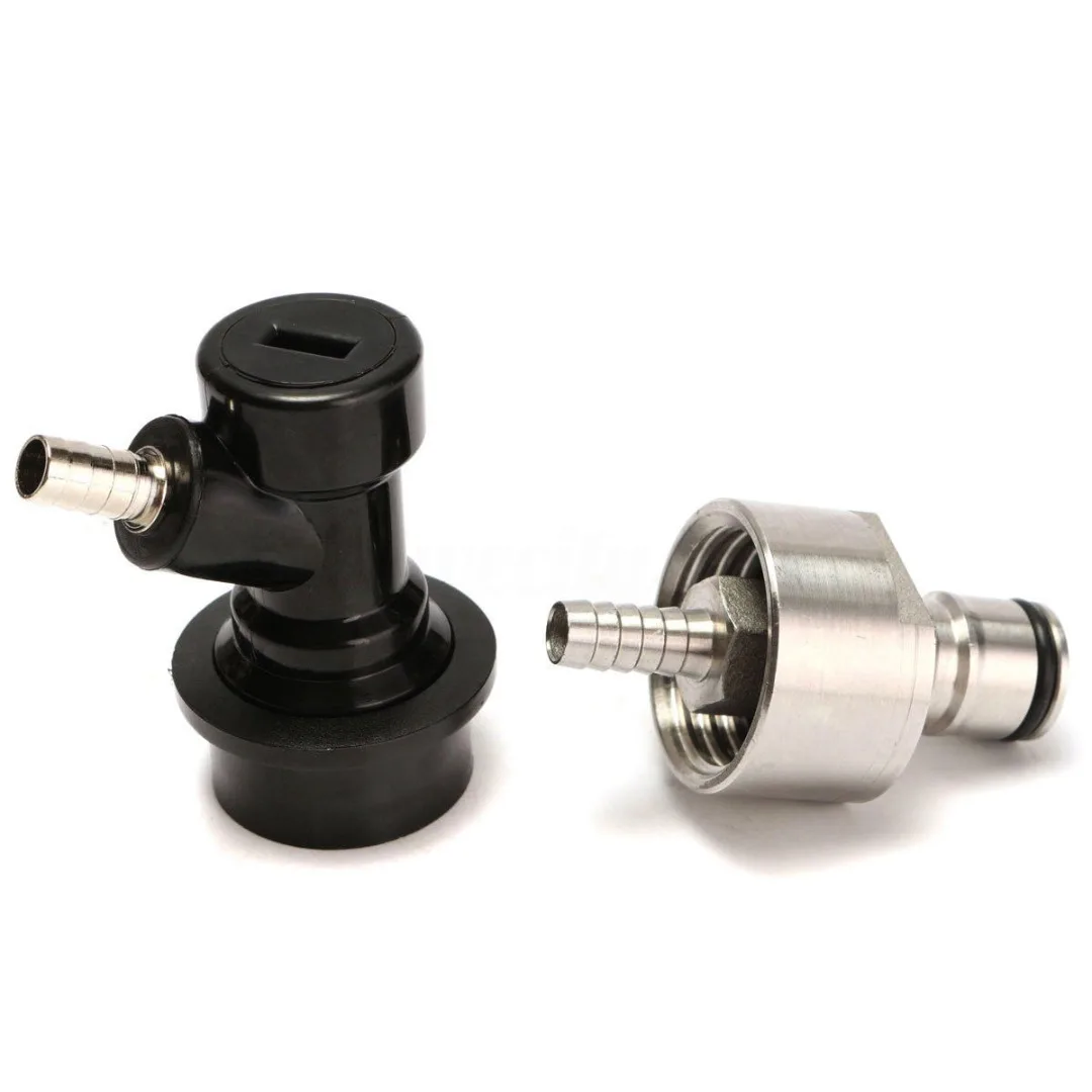 Stainless Carbonation Cap & Carbonator Liquid Ball Lock Disconnect 1/4"Barb