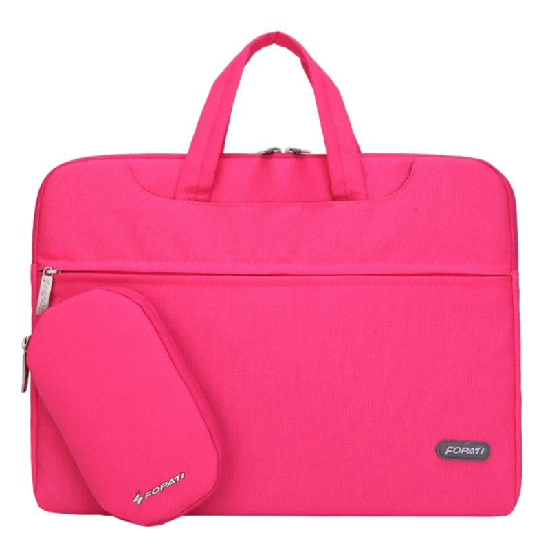 14 inch Laptop Bag Notebook Shoulder Messenger Bag Men Women Handbag Sleeve (Hot Pink)-in Laptop ...