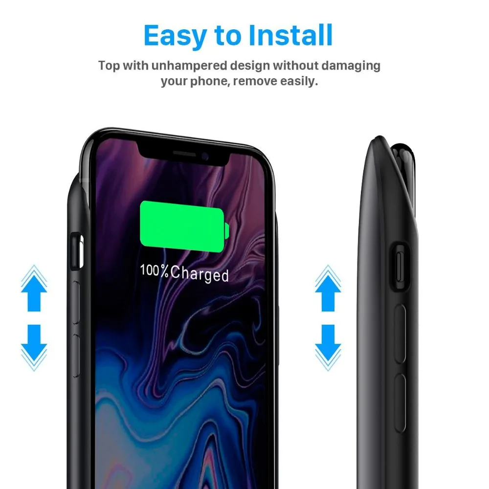 6000 мАч для iPhone X/для iphone Xs Xr XS Max чехол батареи Внешнее Зарядное устройство блок