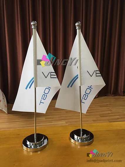 

Wholesale Cheap Mini Table Flag, Desk Flag, Desk Top National Flag Pole Stand with custom print your logo (MOQ: 1pcs)