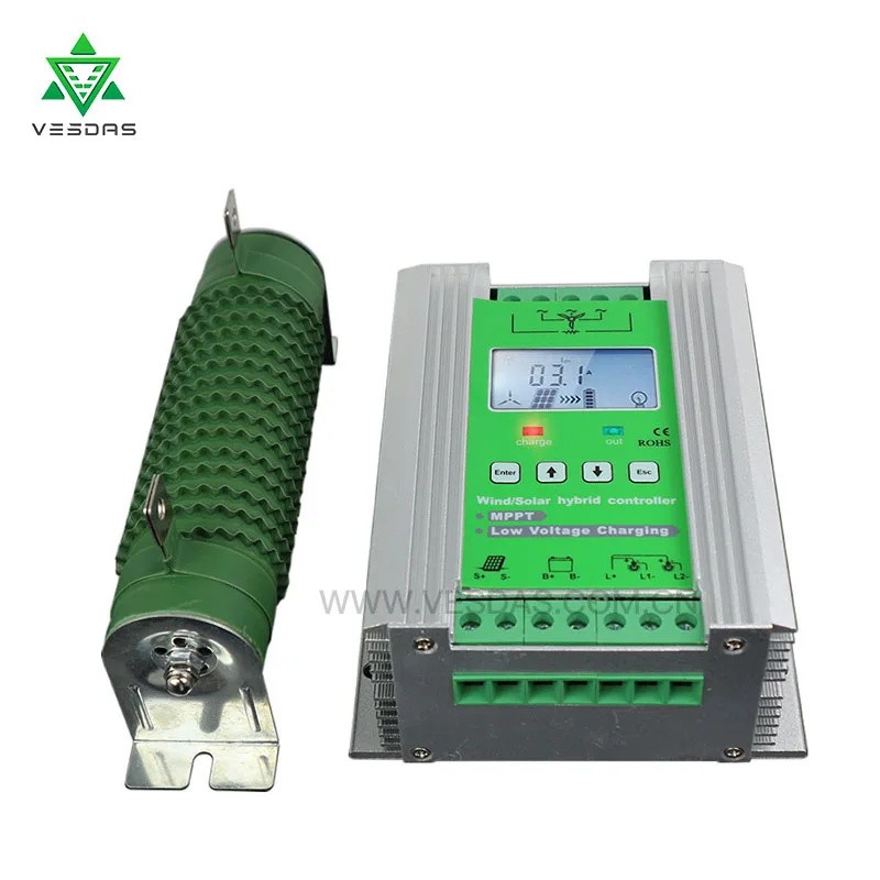 

1400W MPPT Wind Solar Hybrid Booster Charge Controller,12/24V Auto Match for Wind Turbine 800W and Solar Panel 600W 400W