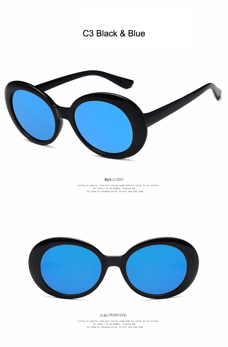 [EL Malus] овальная оправа, сексуальные женские очки, мужские и женские солнечные очки, светоотражающие солнцезащитные очки, черные, белые очки для вождения - Цвет линз: C3 Black Blue
