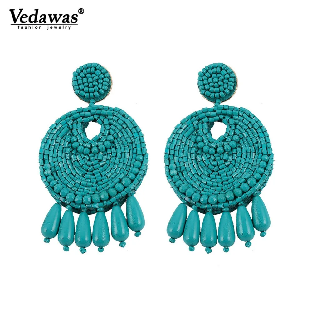 

Vedawas Fashion Women Drop Dangle Earrings Boho Beads Multicolored Handmade Earrings Party Valentine Day Gifts Pendientes xg2426