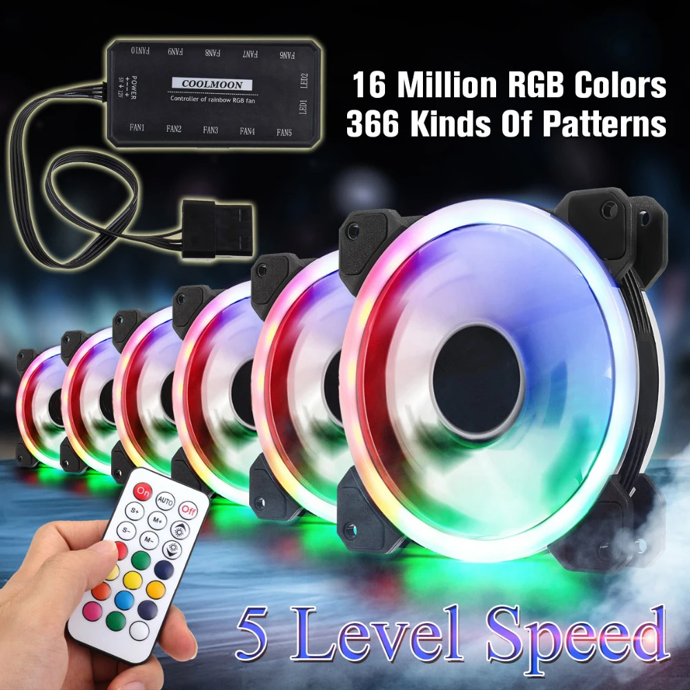 Компьютерный чехол кулер для ПК с RGB подсветодиодный кой и дистанционным