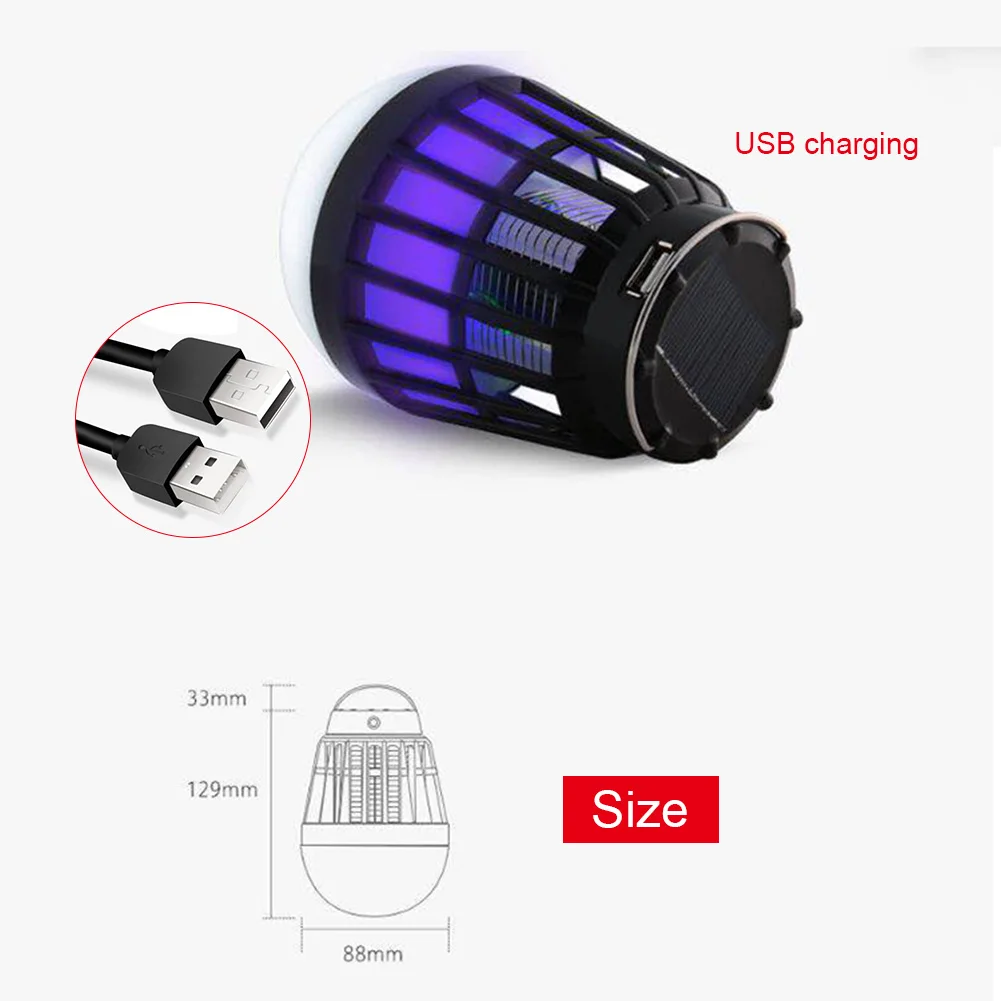 

LED Mosquito Killer Lamp Light Bulb Multifunction USB Charging Zapper Safe For Home Room --M25