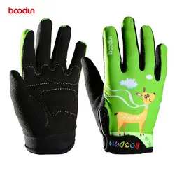 Boodun 4-10 лет Детские Полный палец велосипедные перчатки скейт спорт MTB езда Горный велосипед велосипедные перчатки для мальчиков и девочек