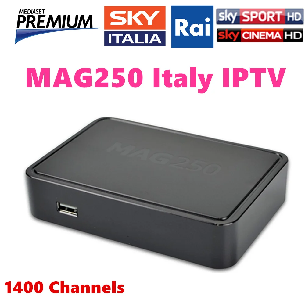 Prix pour Mag250 IPTV Boîte avec 12 mois 1400 + en direct tv 5000 VOD italie iptv canaux ciel prime Spainsh ROYAUME-UNI Italien Europe IPTV récepteur Prix pour Mag250 IPTV Boîte avec 12 mois 1400 + en direct tv 5000 VOD italie iptv canaux ciel prime Spainsh ROYAUME-UNI Italien Europe IPTV récepteur