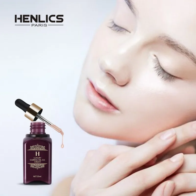 HENLICS Organic Plant Essential Oil CC Cream Face Makeup Liquid Foundation Concealer with Moisturizer Oil-control Function (28)