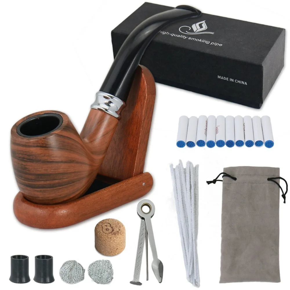 Joyoldelf Tobacco Pipe Set Smoking Pipe With Stand, Pipe Scraper