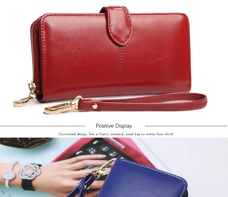 AMONCHY Women Wallets Practical Artificial Leather Female Clutch Wallet Long Zipper Purses (18)