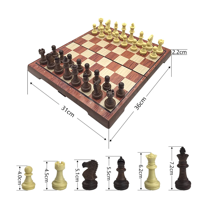 High Quality Magnetic Chess Large High-grade Imitation Mahogany Chess Wood Toy Plastic High Impact Plastic Yernea