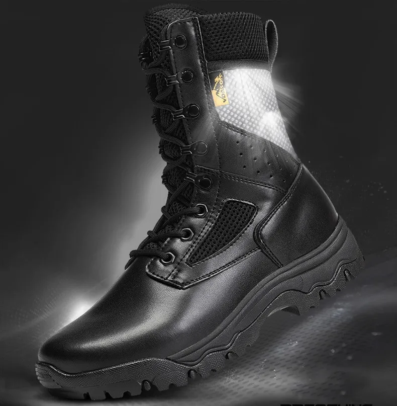 Summer Ultra Light Tactical Training Military Combat Boots Outdoor Hiking Camping Hunt High Top Non-slip Breathable Army Shoes