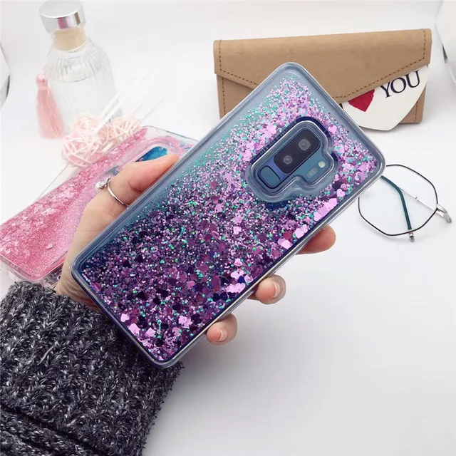 For Samsung Galaxy S8 S9 Plus S6 S7 edge Bling Quicksand Star Glitter TPU Cover For A6 A7 A8 A9 J4 J6 2018 Note 4 5 8 9 Case