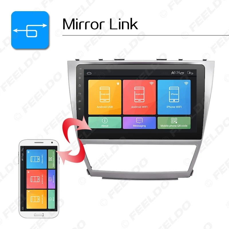 Cheap FEELDO 10.2 inch Bigger HD Screen Android 6.0 Quad Core Car Media Player With GPS Navi Radio For  Toyota Camry XV40/Daihatsu 13